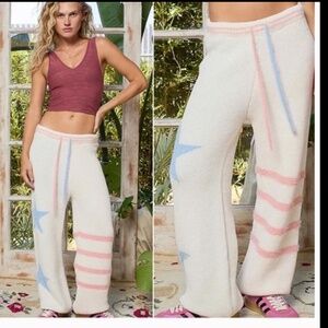 🍀 POL “ ABIGAIL 3 ” POL Star and Stripe CHENILLE Sweater Pants PANTS ONLY 31